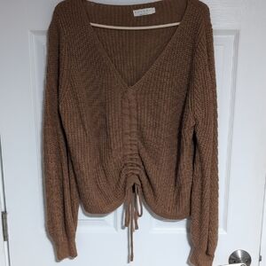 Brown V-Neck Sweater